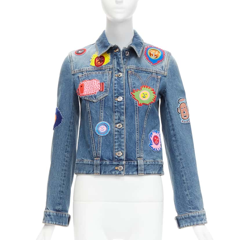 Louis Vuitton Patch Denim Jacket Blue Cotton Never worn - Front View