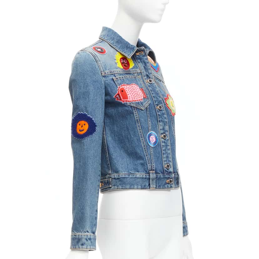 Louis Vuitton Patch Denim Jacket Blue Cotton Never worn - Model View