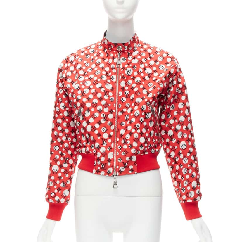 Louis Vuitton Red Dots Reversible Bomber Red Cotton Very good condition - Front View