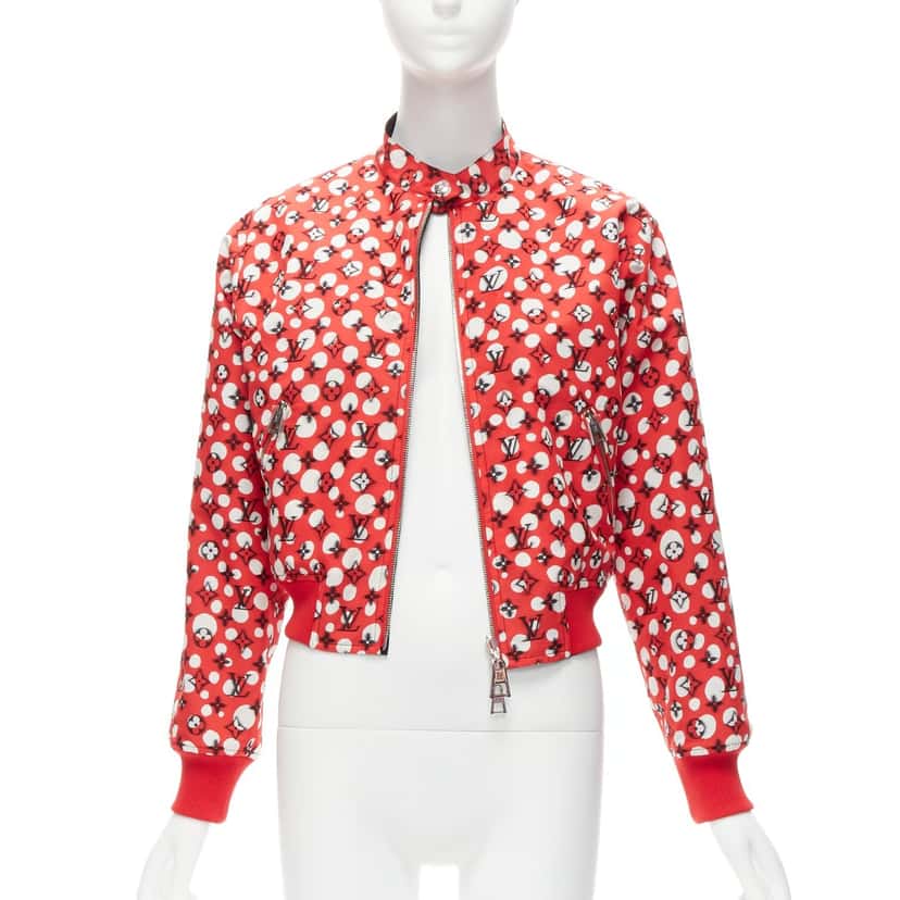 Louis Vuitton Red Dots Reversible Bomber Red Cotton Very good condition - Inside View