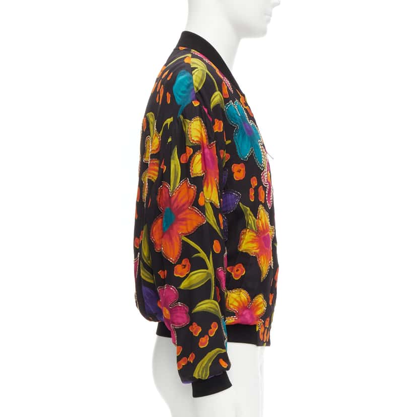 Saint Laurent Floral Crepe Bomber Jacket MultiColor Never worn - Box View