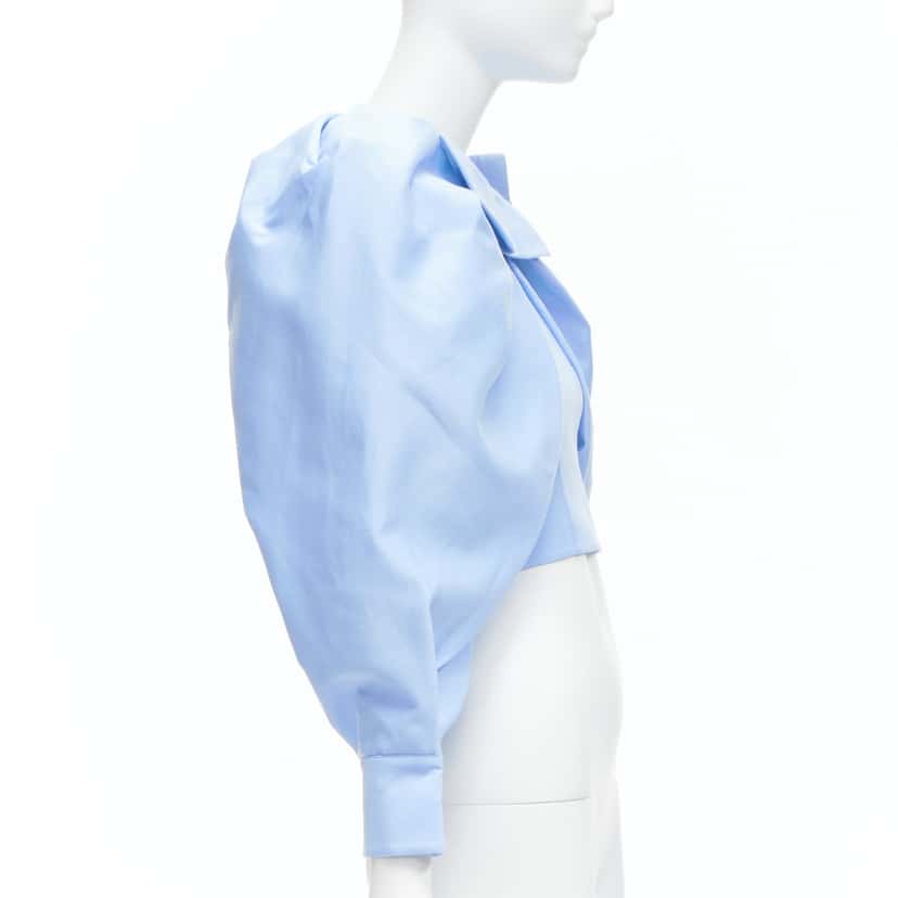 Shushu Tong Bow Puff Top Blue Cotton Very good condition - Model View