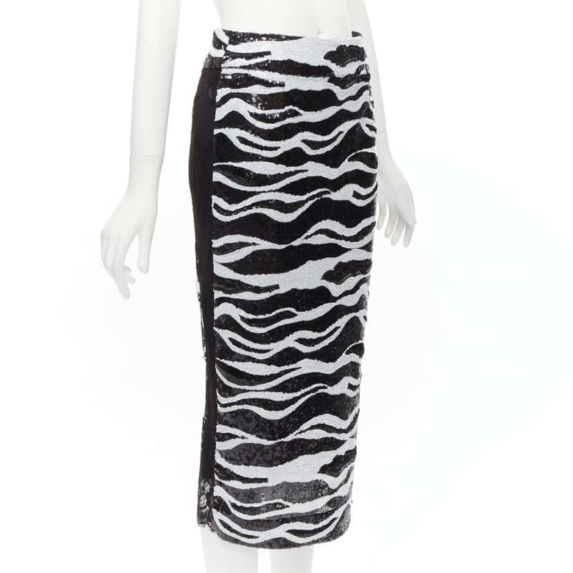 Dolce & Gabbana Zebra Lace Skirt Black Polyester Never worn - Inside View