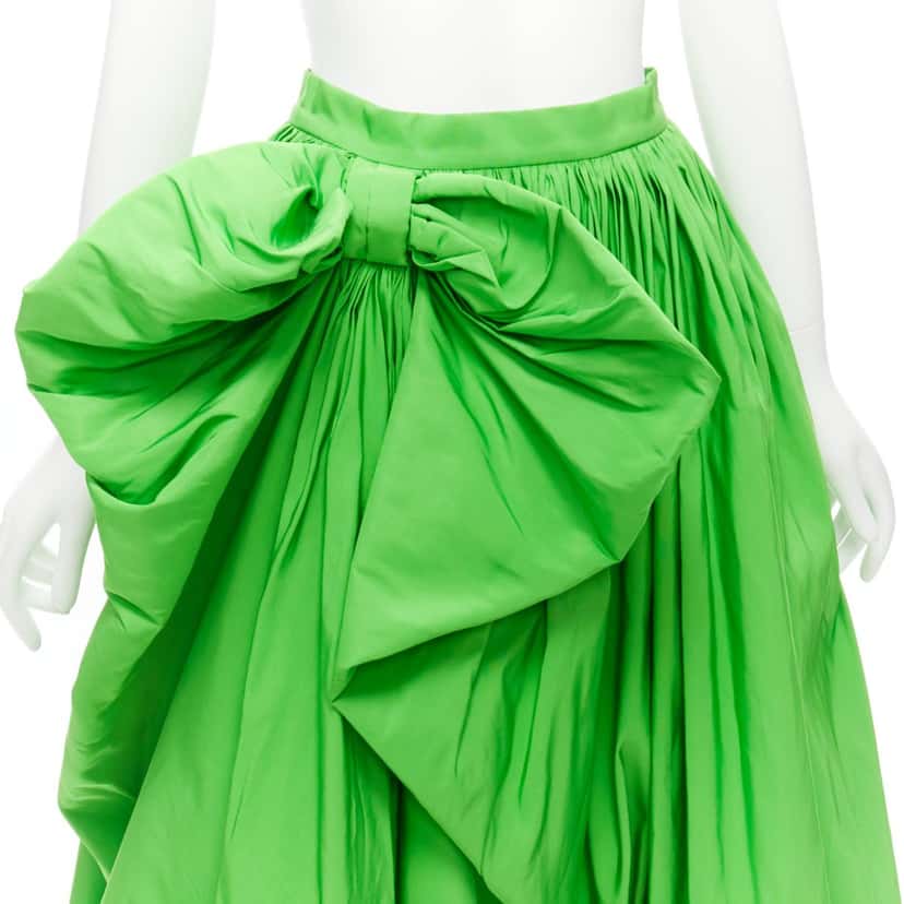 Alexander McQueen Bow Detail Skirt Green Polyester Never worn - Back View