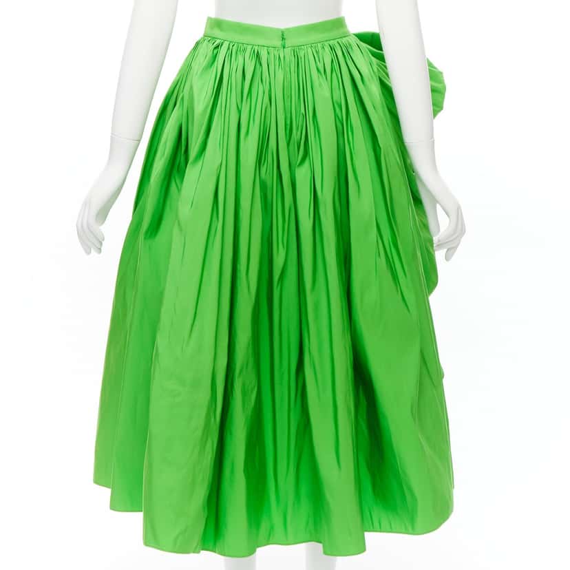 Alexander McQueen Bow Detail Skirt Green Polyester Never worn - Box View