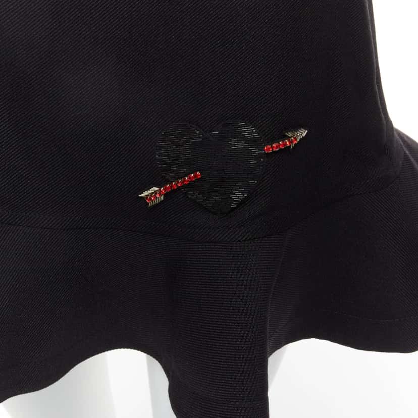 Valentino Garavani Bead Heart Shorts Black Wool Never worn - Back View