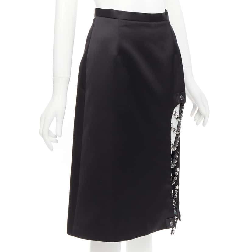 Christopher Kane Chain Slit Skirt Black Polyester Never worn - Inside View