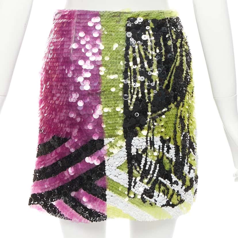 Christian Dior Lion Embellished Skirt Green Polyamide Never worn - Back View