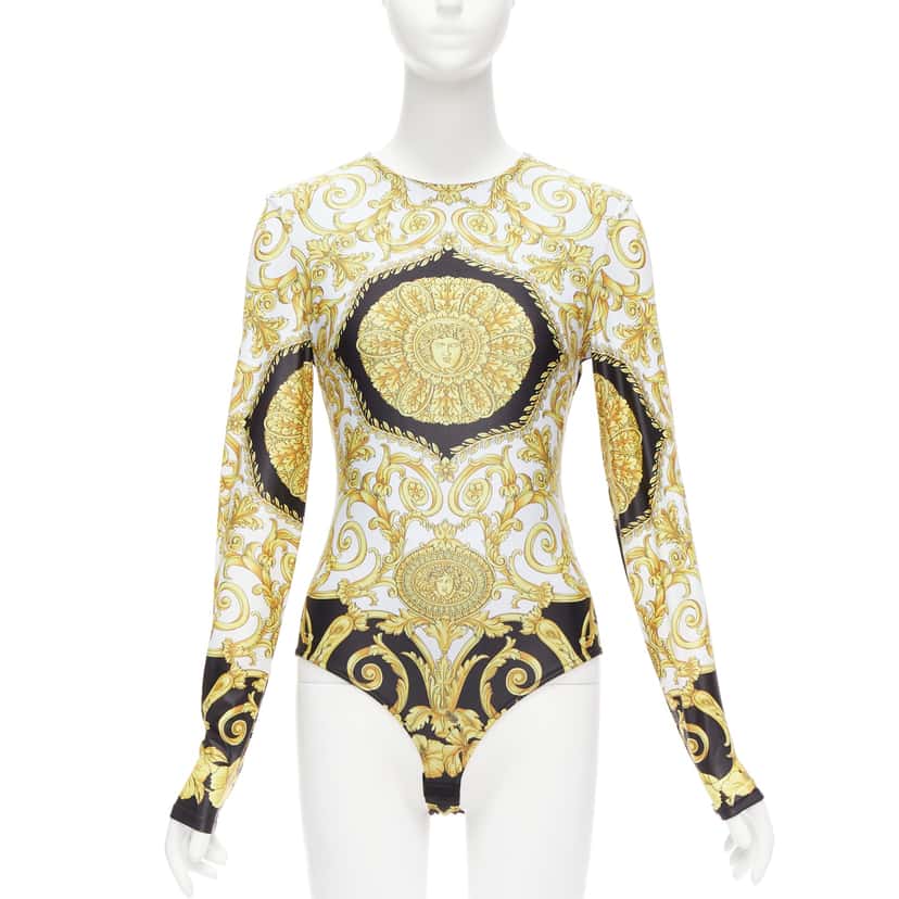 Versace Medusa Bodysuit Gold Polyamide Never worn - Front View