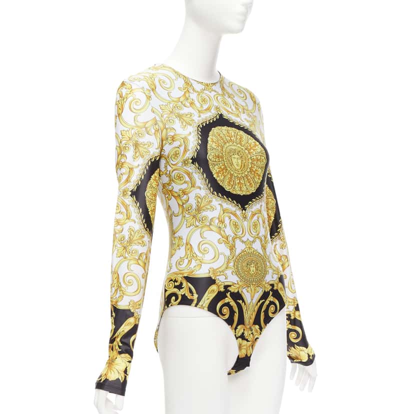 Versace Medusa Bodysuit Gold Polyamide Never worn - Inside View