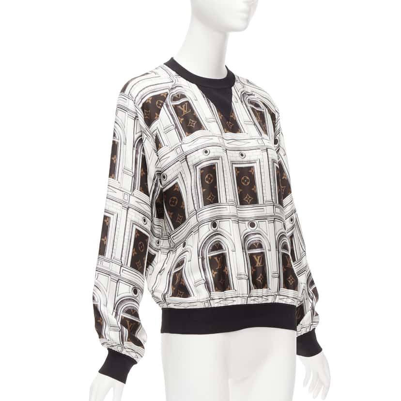 Louis Vuitton Silk Graphic Sweater White Silk Never worn - Inside View