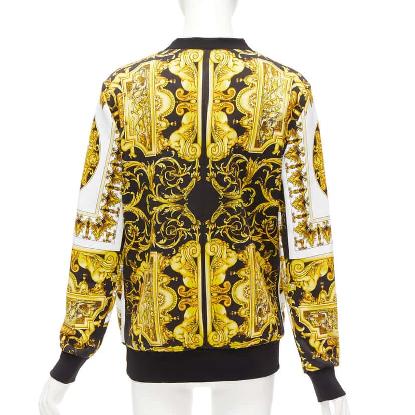 Versace Barocco Print Sweater Black Cotton Never worn - Back View