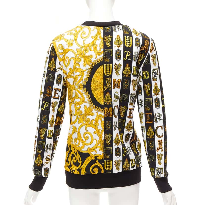 Versace Mixed Barocco Sweater Gold Cotton Very good condition - Back View