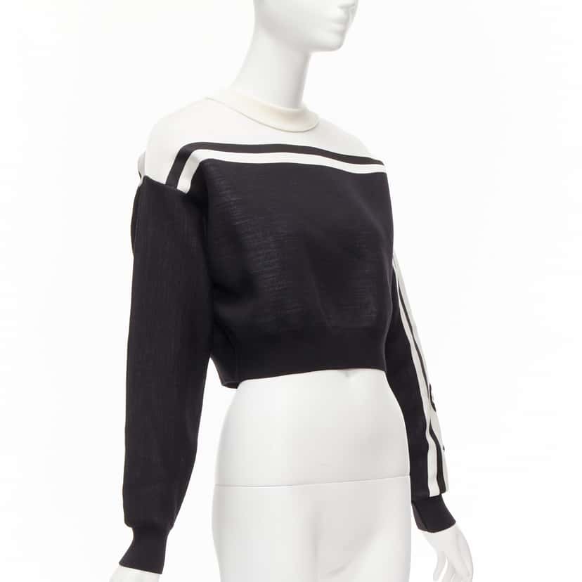 Louis Vuitton Floral Cropped Sweater Black Polyamide Never worn, with tag - Inside View