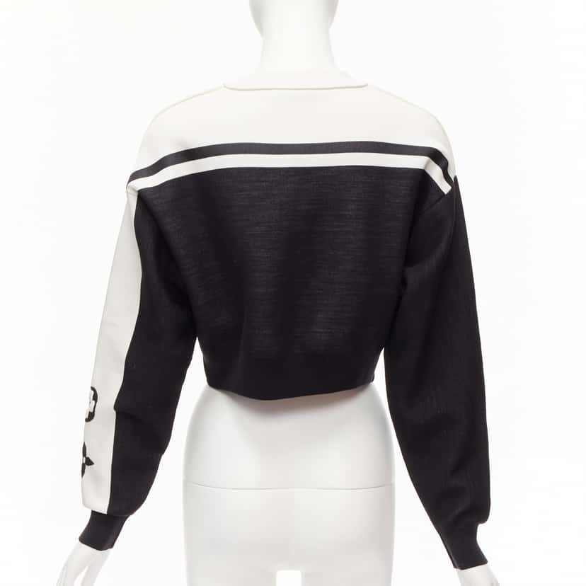 Louis Vuitton Floral Cropped Sweater Black Polyamide Never worn, with tag - Box View