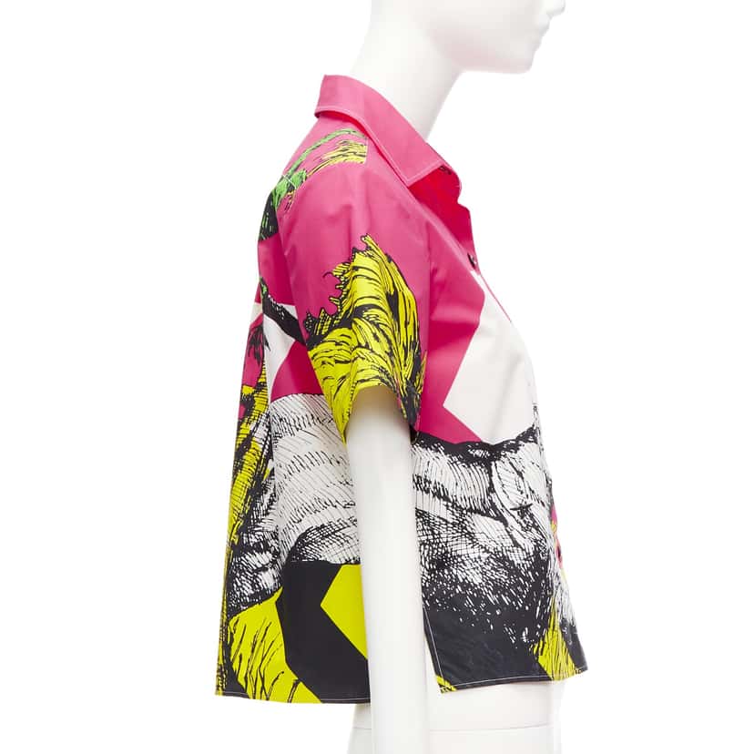 Christian Dior Tiger Print Shirt Pink Cotton Never worn - Model View