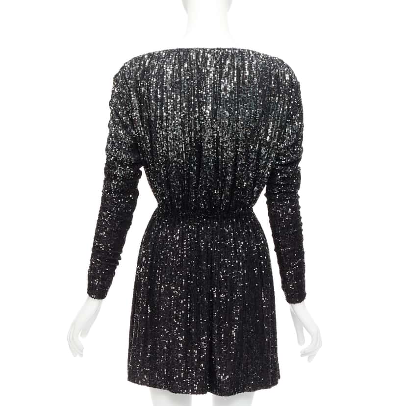 Saint Laurent Gradient Sequins Dress Black Polyamide Never worn - Box View