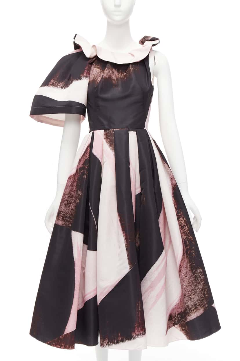 Alexander McQueen Brushstroke Gown Black Polyester Never worn - Front View