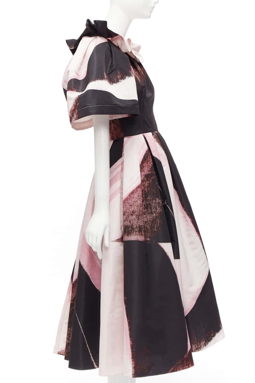 Alexander McQueen Brushstroke Gown Black Polyester Never worn - Model View
