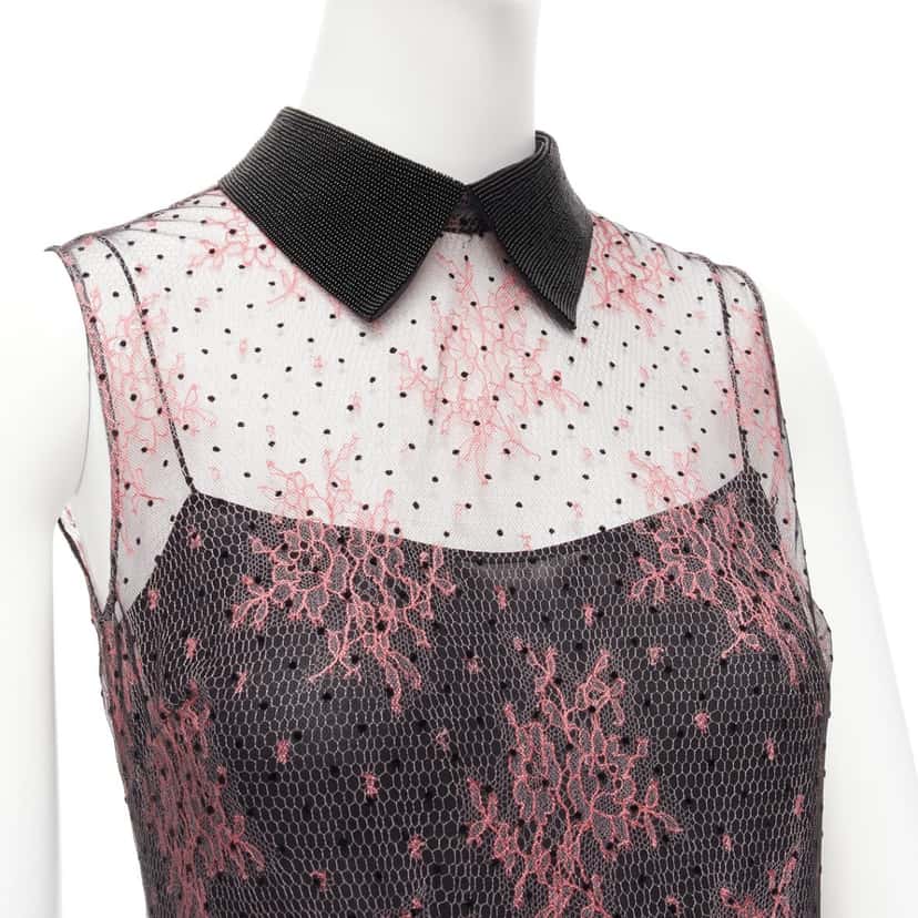 Dior Pink Lace Playsuit Pink Polyester Never worn - Back View