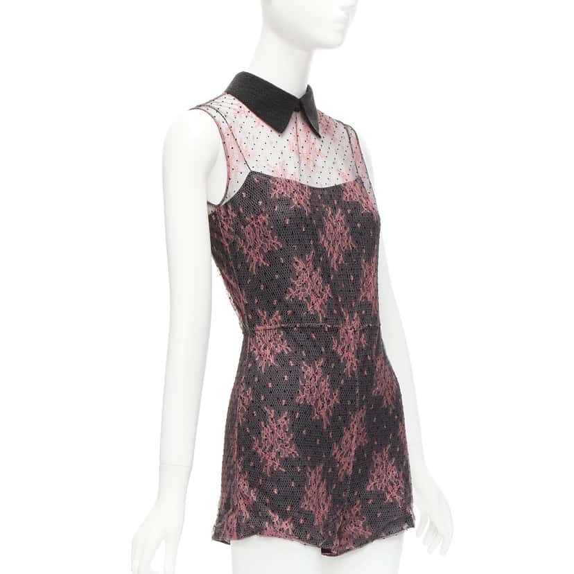 Dior Pink Lace Playsuit Pink Polyester Never worn - Inside View