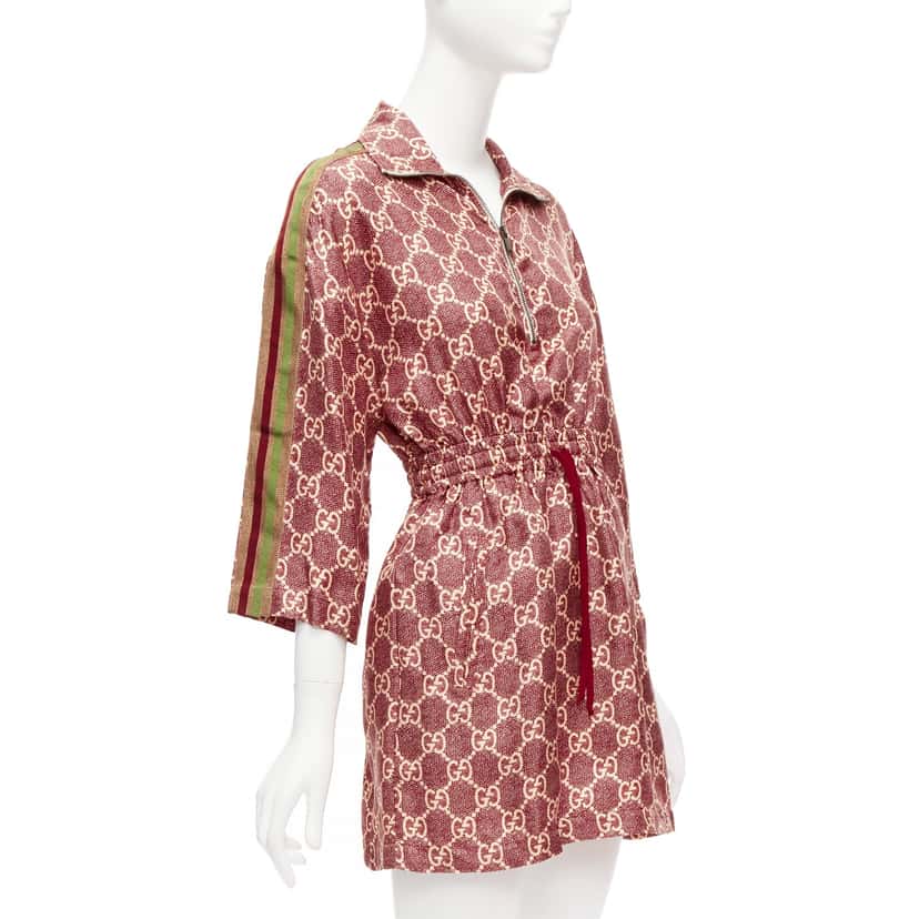 Gucci GG Monogram Dress Red Silk Very good condition - Inside View
