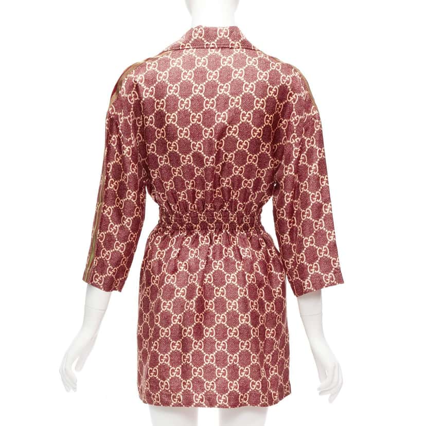 Gucci GG Monogram Dress Red Silk Very good condition - Box View
