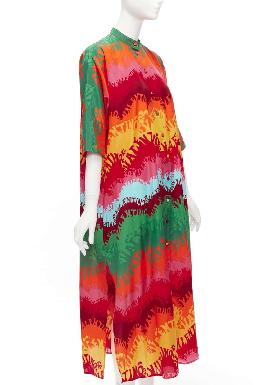 Valentino Garavani Rainbow Kaftan Dress MultiColor Silk Very good condition - Front View