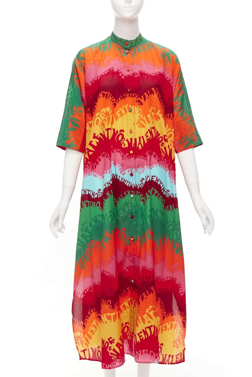 Valentino Garavani Rainbow Kaftan Dress MultiColor Silk Very good condition - Inside View