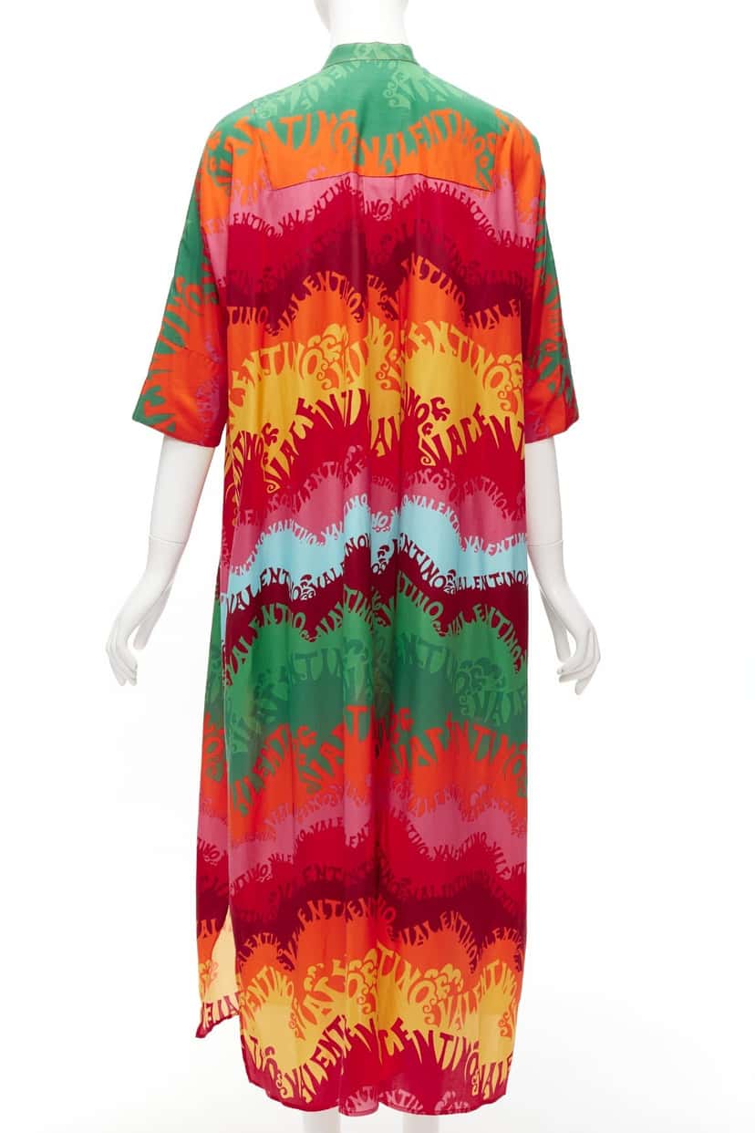 Valentino Garavani Rainbow Kaftan Dress MultiColor Silk Very good condition - Box View