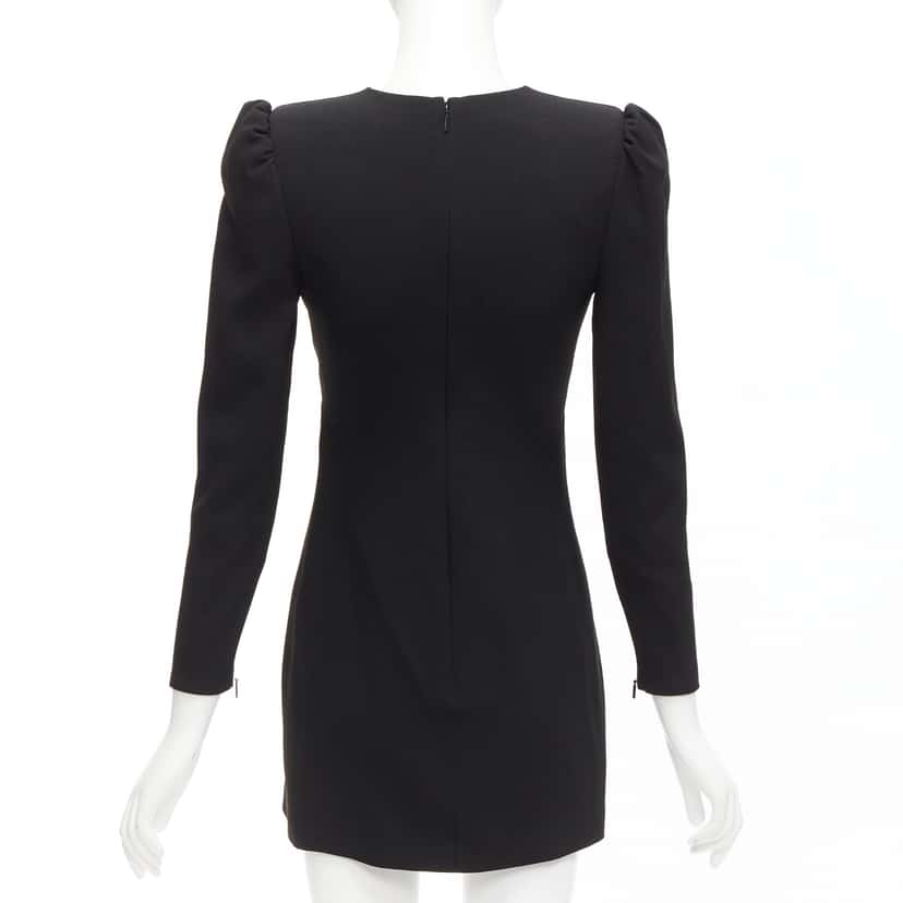 Saint Laurent Deep V Mini Dress Black Never worn - Box View