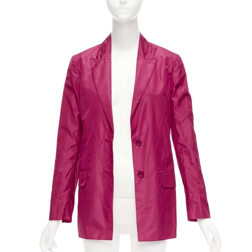 Valentino Garavani Pink Silk Cinched Blazer Purple Silk Very good condition - Front View