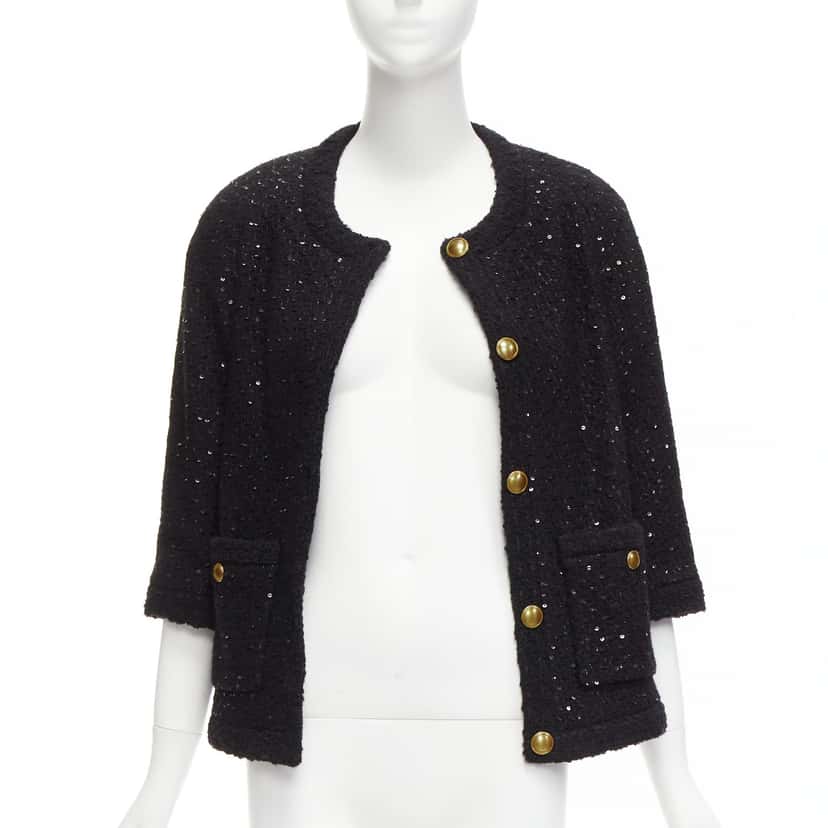 Saint Laurent Black Wool Tweed Jacket Black Wool Never worn - Inside View