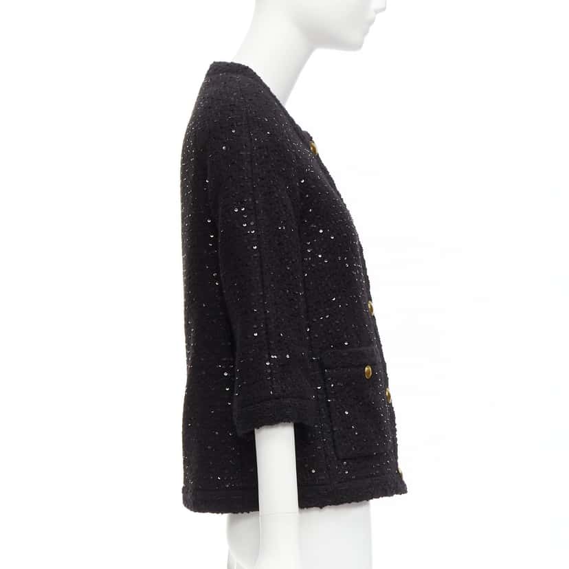 Saint Laurent Black Wool Tweed Jacket Black Wool Never worn - Box View