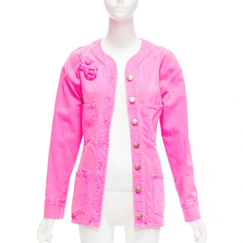 Chanel Pink Cotton Camellia Jacket Pink Cotton Very good condition - Inside View