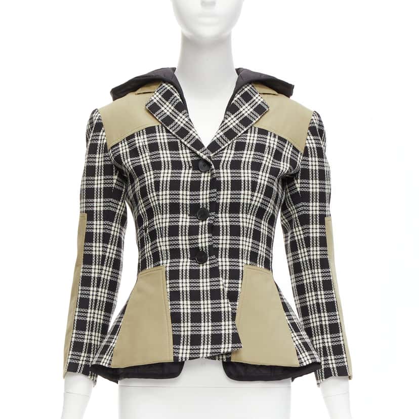 Dior Black White Wool Jacket Black Wool Never worn - Front View