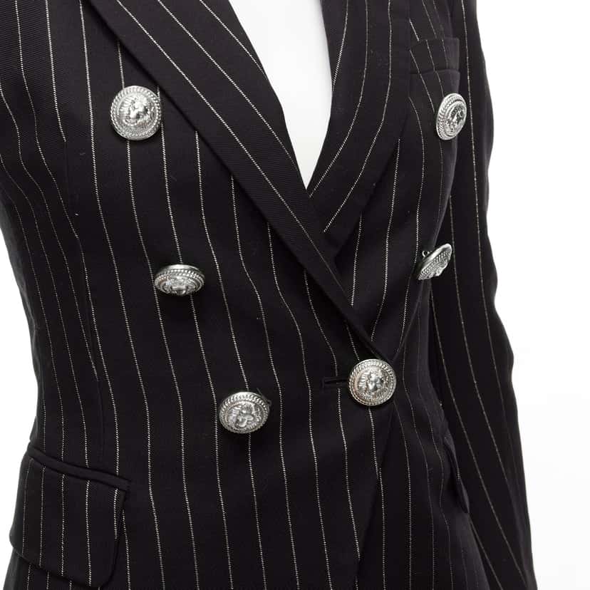 Balmain Gold Striped Blazer Black Cotton Never worn - Back View