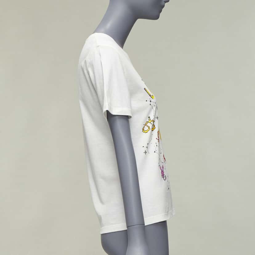 Dior Zodiac Pixel Tee White Cotton Never worn - Model View