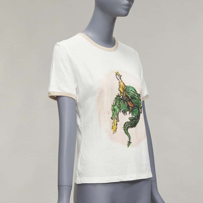 Dior Dragon Ringer Shirt Beige Cotton Very good condition - Inside View