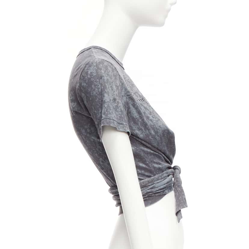 Chanel Rope Logo Shirt Grey Cotton Never worn - Model View