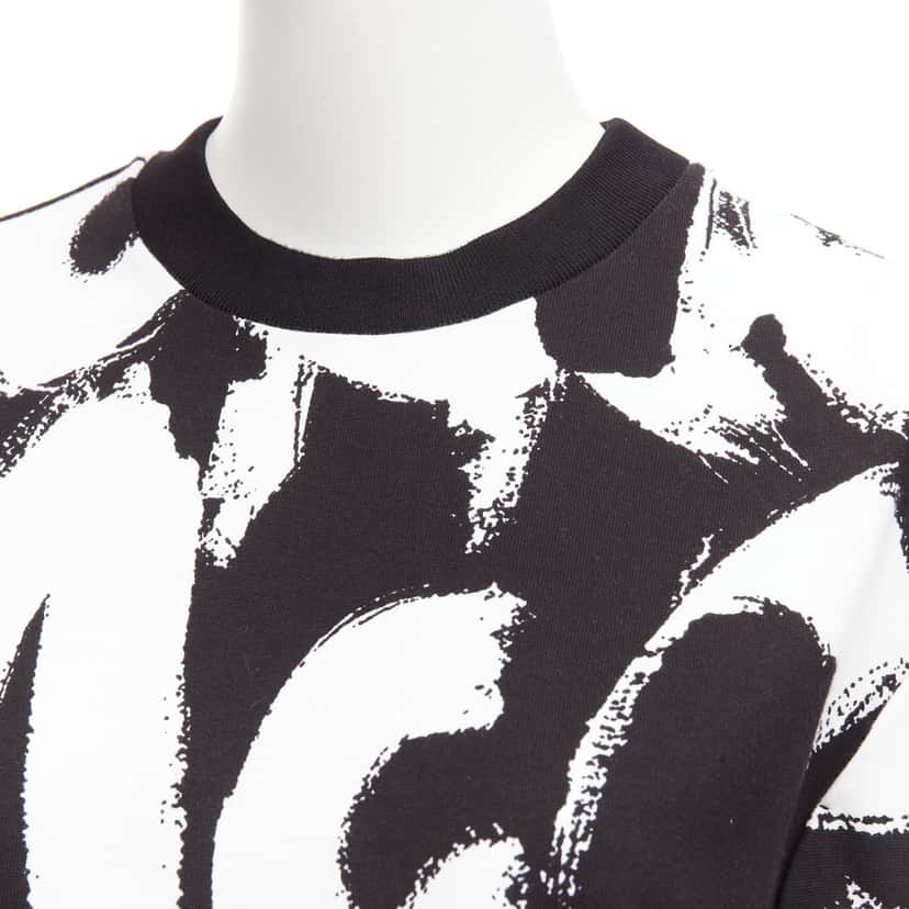 Alexander McQueen Graffiti Boxy Top Black Cotton Never worn - Back View
