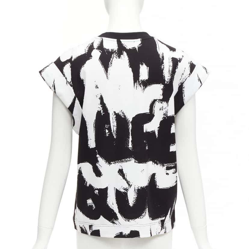 Alexander McQueen Graffiti Boxy Top Black Cotton Never worn - Box View