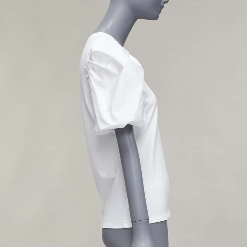 Alexander McQueen Puff Sleeve Shirt White Cotton Never worn - Model View