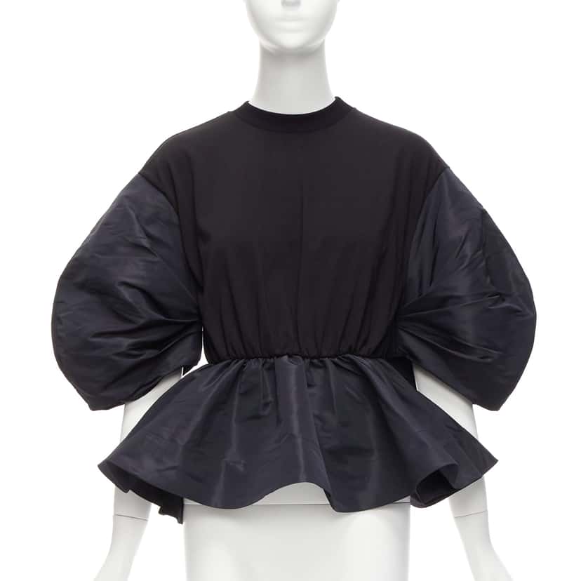 Alexander McQueen Round Puff Top Black Cotton Never worn - Front View