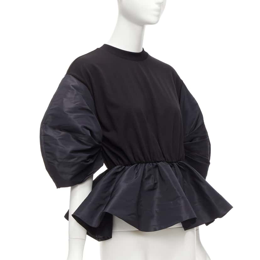 Alexander McQueen Round Puff Top Black Cotton Never worn - Inside View
