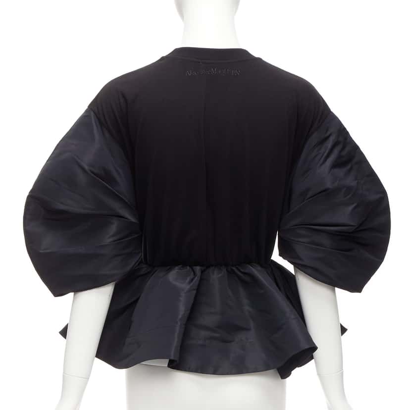 Alexander McQueen Round Puff Top Black Cotton Never worn - Box View