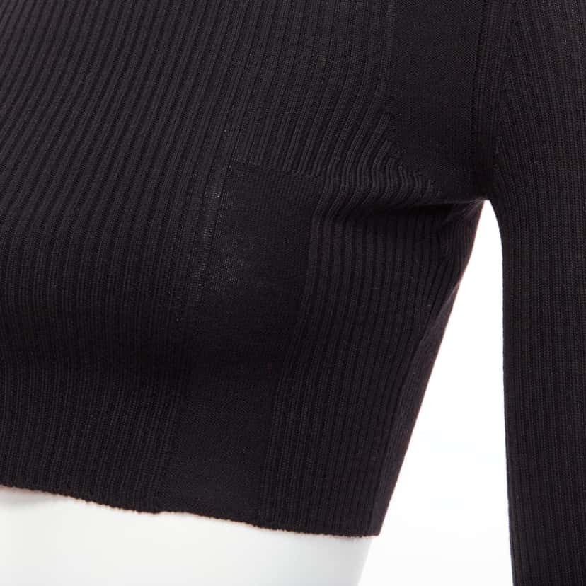 Maison Martin Margiela Ribbed Sock Crop Top Black Wool Never worn - Back View