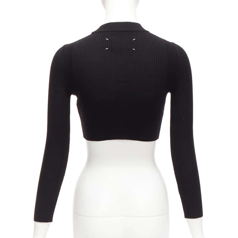 Maison Martin Margiela Ribbed Sock Crop Top Black Wool Never worn - Box View