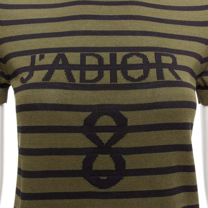 Dior Stripe Silk Top Green Silk Very good condition - Back View