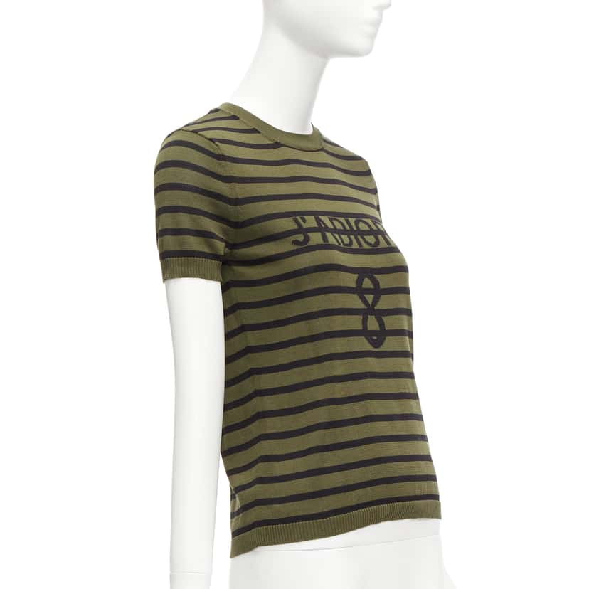 Dior Stripe Silk Top Green Silk Very good condition - Inside View